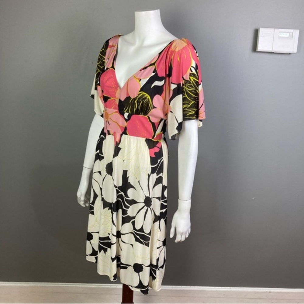 Tibi dress size 6 floral bloom flutter sleeve Y2K romantic deep v fairy feminine
